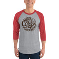 Men's 3/4th Sleeve Raglan T- Shirt - Wake up  & drink a morning coffee