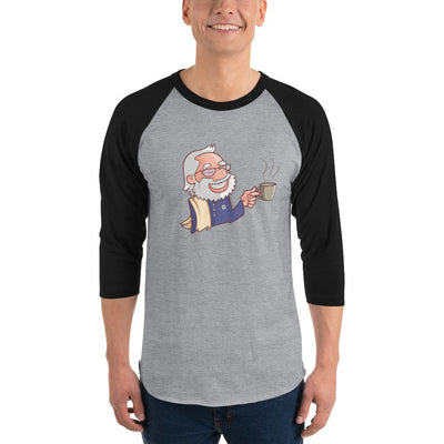 Men's 3/4th Sleeve Raglan T- Shirt - Namo- Drinking Chai- Cartoon