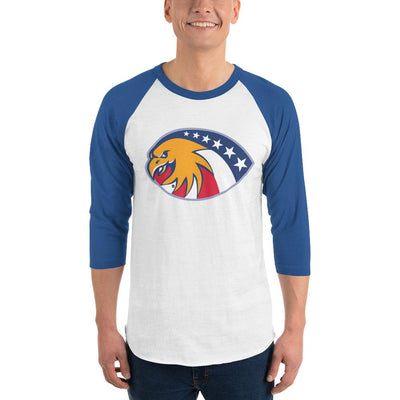 Men's 3/4th Sleeve Raglan T- Shirt - 6 Stars in a circle- Eagle Design
