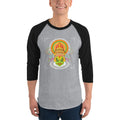 Men's 3/4th Sleeve Raglan T- Shirt - Onam- Kathakali Mask