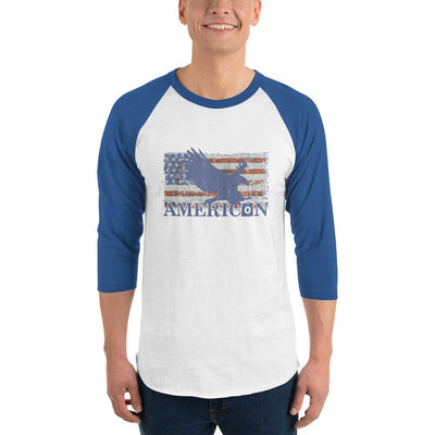 Men's 3/4th Sleeve Raglan T- Shirt - American