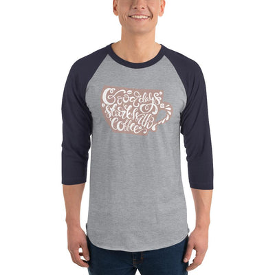 Men's 3/4th Sleeve Raglan T- Shirt - Good days start with coffee