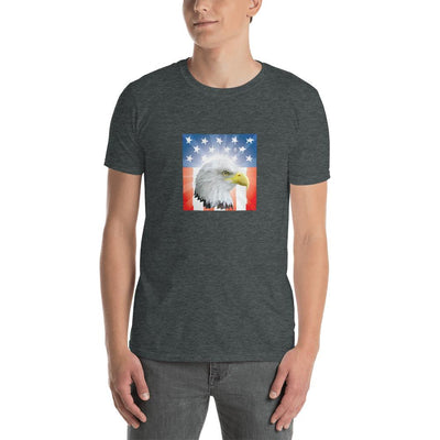 Men's Round Neck T Shirt - Shining- Eagle & Star Spangled Banner