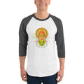 Men's 3/4th Sleeve Raglan T- Shirt - Onam- Kathakali Mask