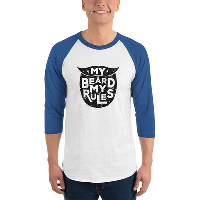 Men's 3/4th Sleeve Raglan T- Shirt - My Beard  My Rules