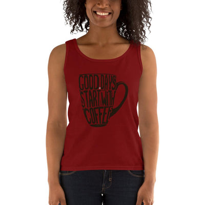 Women's Missy Fit Tank top - Good days start with coffee- coffee mug