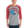 Men's 3/4th Sleeve Raglan T- Shirt - Eagle & 7 stars