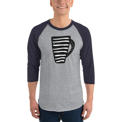Men's 3/4th Sleeve Raglan T- Shirt - Coffee Mug