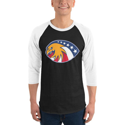 Men's 3/4th Sleeve Raglan T- Shirt - 6 Stars in a circle- Eagle Design
