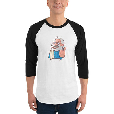 Men's 3/4th Sleeve Raglan T- Shirt - Namo- Cartoon -Thumbs up