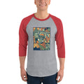 Men's 3/4th Sleeve Raglan T- Shirt - Onam Graffiti