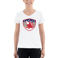 Women's V-Neck T-shirt - Bald Eagle in Shield, Retro design