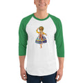 Men's 3/4th Sleeve Raglan T- Shirt - Onam- Kathakali Dancer