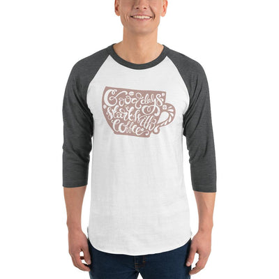 Men's 3/4th Sleeve Raglan T- Shirt - Good days start with coffee