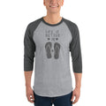 Men's 3/4th Sleeve Raglan T- Shirt - Flip-Flop through Life