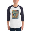 Men's 3/4th Sleeve Raglan T- Shirt - Onam Graffiti