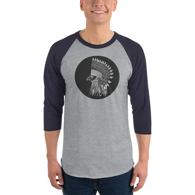 Men's 3/4th Sleeve Raglan T- Shirt - Warlord- Eagle
