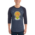 Men's 3/4th Sleeve Raglan T- Shirt - Onam- Kathakali Mask