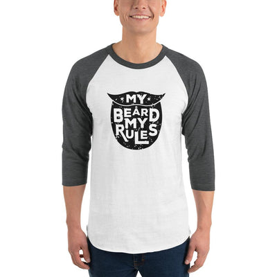 Men's 3/4th Sleeve Raglan T- Shirt - My Beard  My Rules