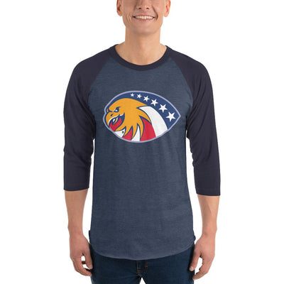 Men's 3/4th Sleeve Raglan T- Shirt - 6 Stars in a circle- Eagle Design