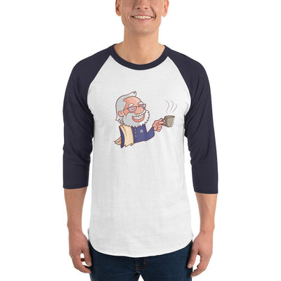 Men's 3/4th Sleeve Raglan T- Shirt - Namo- Drinking Chai- Cartoon