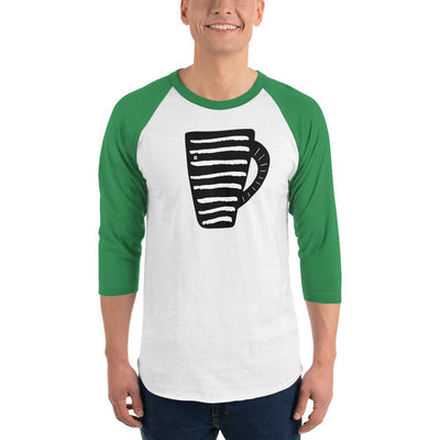 Men's 3/4th Sleeve Raglan T- Shirt - Coffee Mug