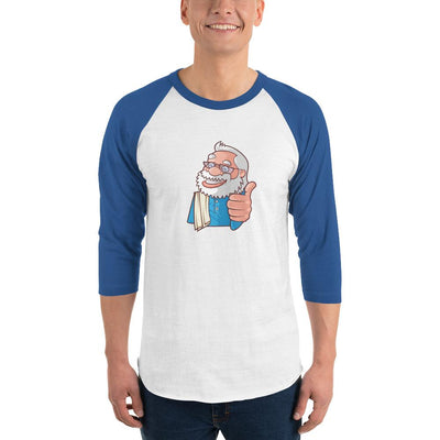 Men's 3/4th Sleeve Raglan T- Shirt - Namo- Cartoon -Thumbs up