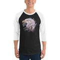 Men's 3/4th Sleeve Raglan T- Shirt - Eagle Doodle- Color