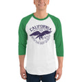 Men's 3/4th Sleeve Raglan T- Shirt - California- LA- Eagle