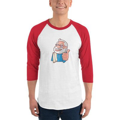 Men's 3/4th Sleeve Raglan T- Shirt - Namo- Cartoon -Thumbs up