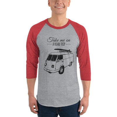 Men's 3/4th Sleeve Raglan T- Shirt - The Country Roads Away from Home: