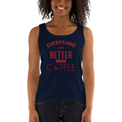 Women's Missy Fit Tank top - Everything gets better with coffee
