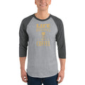 Men's 3/4th Sleeve Raglan T- Shirt - Life begins after coffee