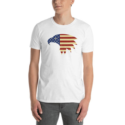 Men's Round Neck T Shirt - Eagle- American Flag design
