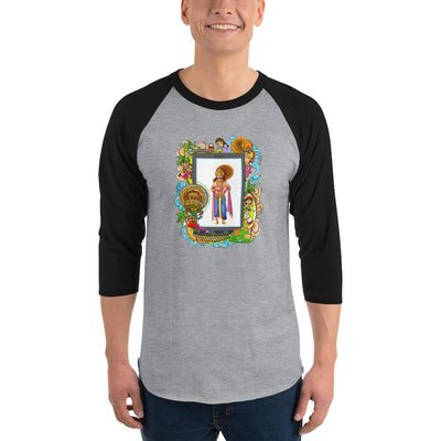 Men's 3/4th Sleeve Raglan T- Shirt - Onam- Mahabali