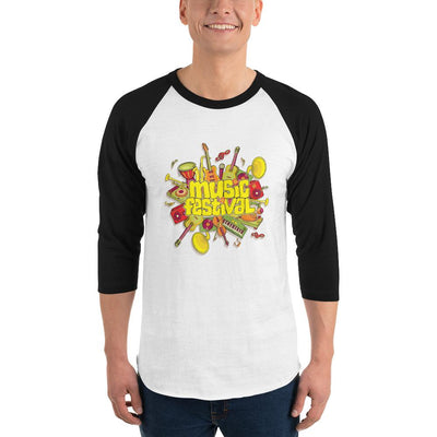 Men's 3/4th Sleeve Raglan T- Shirt - The Musical Festival