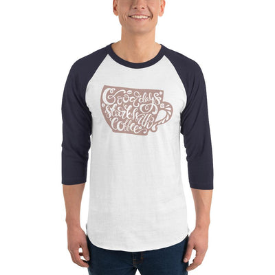 Men's 3/4th Sleeve Raglan T- Shirt - Good days start with coffee