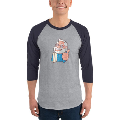 Men's 3/4th Sleeve Raglan T- Shirt - Namo- Cartoon -Thumbs up