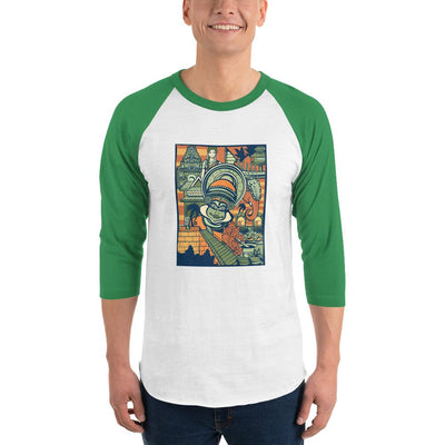 Men's 3/4th Sleeve Raglan T- Shirt - Onam Graffiti