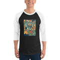 Men's 3/4th Sleeve Raglan T- Shirt - Onam Graffiti