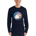 Unisex Long Sleeve T-shirt - Eagle- US Flag Backdrop