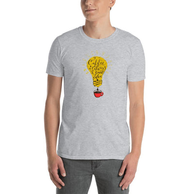 Men's Round Neck T Shirt - Coffee is always a good idea- bulb
