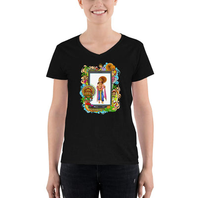 Women's V-Neck T-shirt - Onam- Mahabali