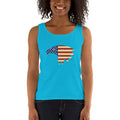 Women's Missy Fit Tank top - Eagle- American Flag design