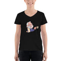 Women's V-Neck T-shirt - Namo- Drinking Chai- Cartoon