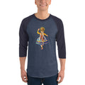 Men's 3/4th Sleeve Raglan T- Shirt - Onam- Kathakali Dancer