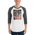 Men's 3/4th Sleeve Raglan T- Shirt - Proud to be an American- Eagle & Flag