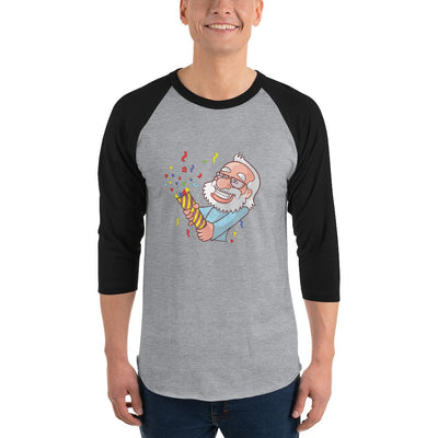 Men's 3/4th Sleeve Raglan T- Shirt - Narendra Modi- Party Popper