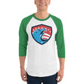 Men's 3/4th Sleeve Raglan T- Shirt - Eagle & 7 stars