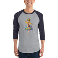 Men's 3/4th Sleeve Raglan T- Shirt - Onam- Kathakali Dancer